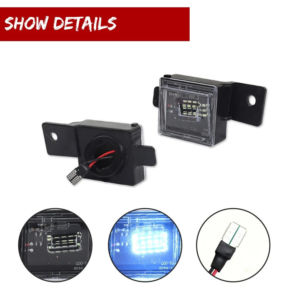 LED License Plate Lights for Chevy Silverado GMC Sierra 1500 2500 3500