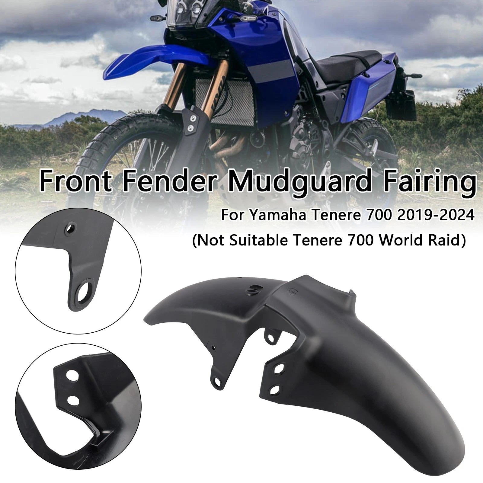 Front Fender Mudguard for Yamaha Tenere 700 (2019–2024) Black