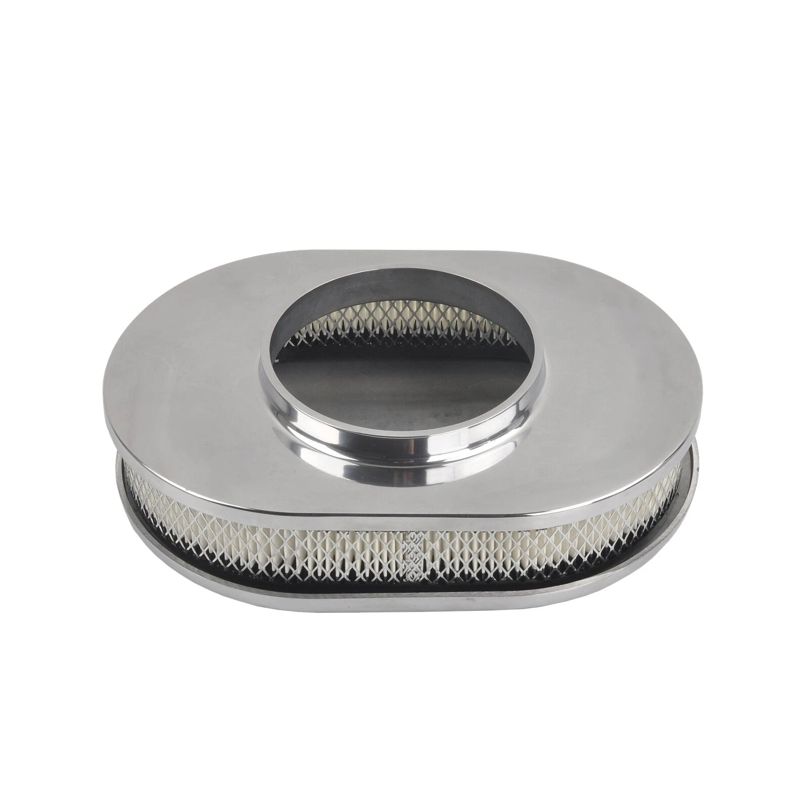 12" Oval Half Finned Air Cleaner Assembly for Ford Chevy (Classic)