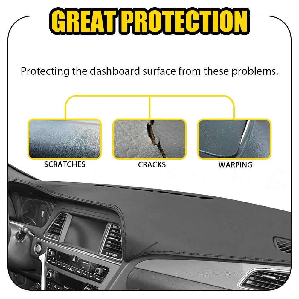 Leather Dash Cover Mat for Hyundai Sonata (2015–2019)