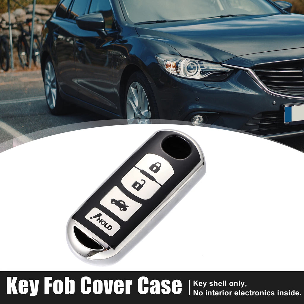 TPU Key Fob Cover Case for Mazda 3 (2014–2022) Silver Tone
