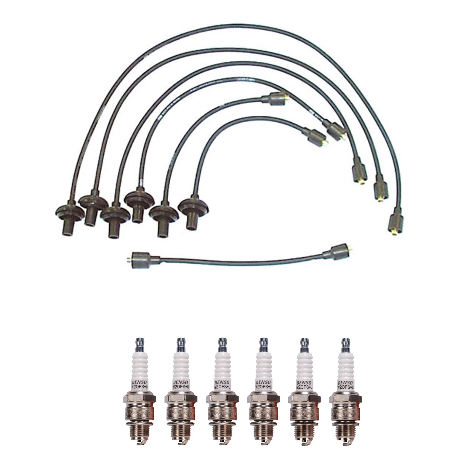 Denso 7mm Wire Set & 6 U-Groove Spark Plugs Kit for Chevy Corvair (1960–1969)