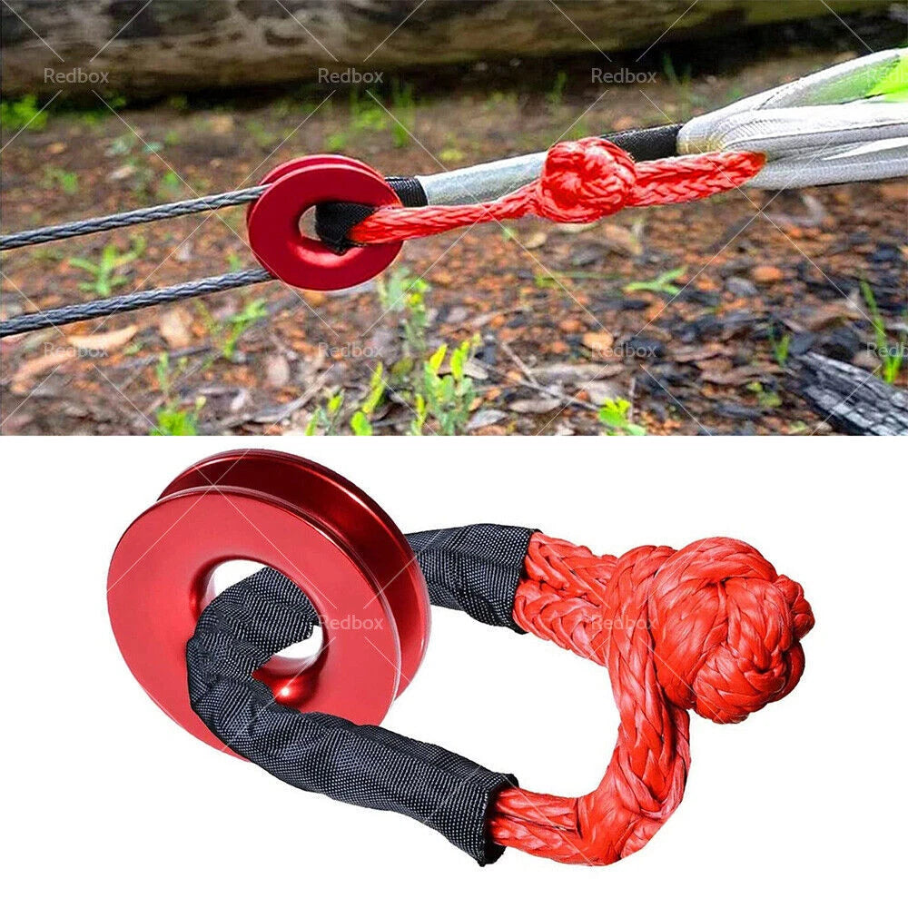 Recovery Ring Snatch Block Pulley for Tow Winch Rope Straps (37479lbs)