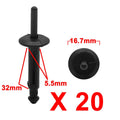 20pcs Black Plastic 5.5mm Car Panel Rivets Fastener Clips for BMW 