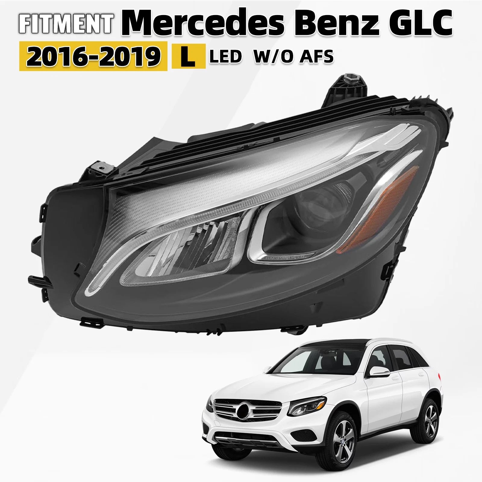 LED Headlight for Mercedes Benz GLC X253 (2016–2019) Left Driver Side