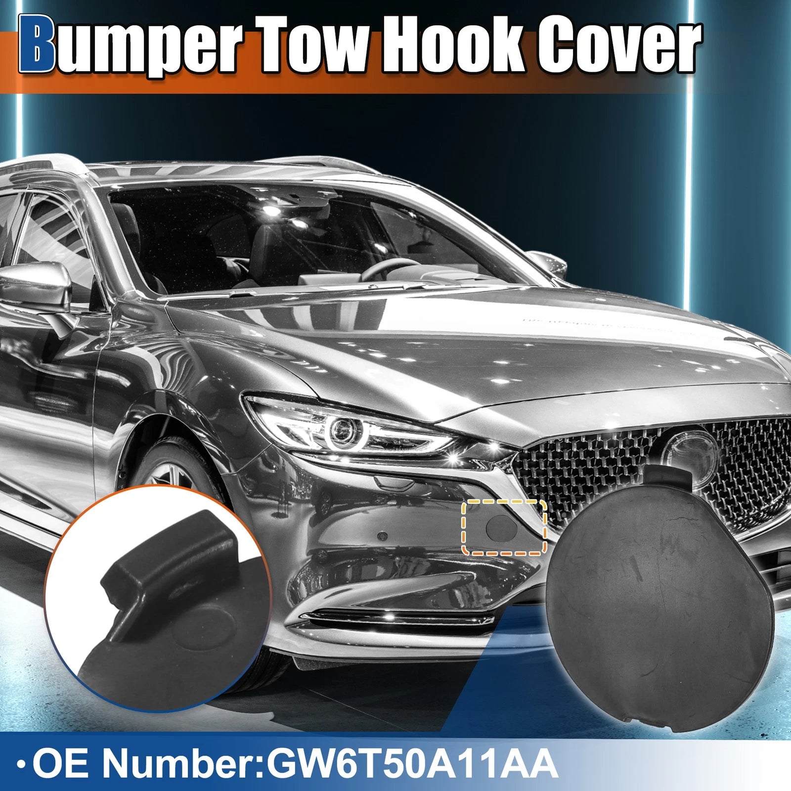Tow Hook Cover for Mazda 6 Atenza (2018–2021) No.GW6T50A11AA Black