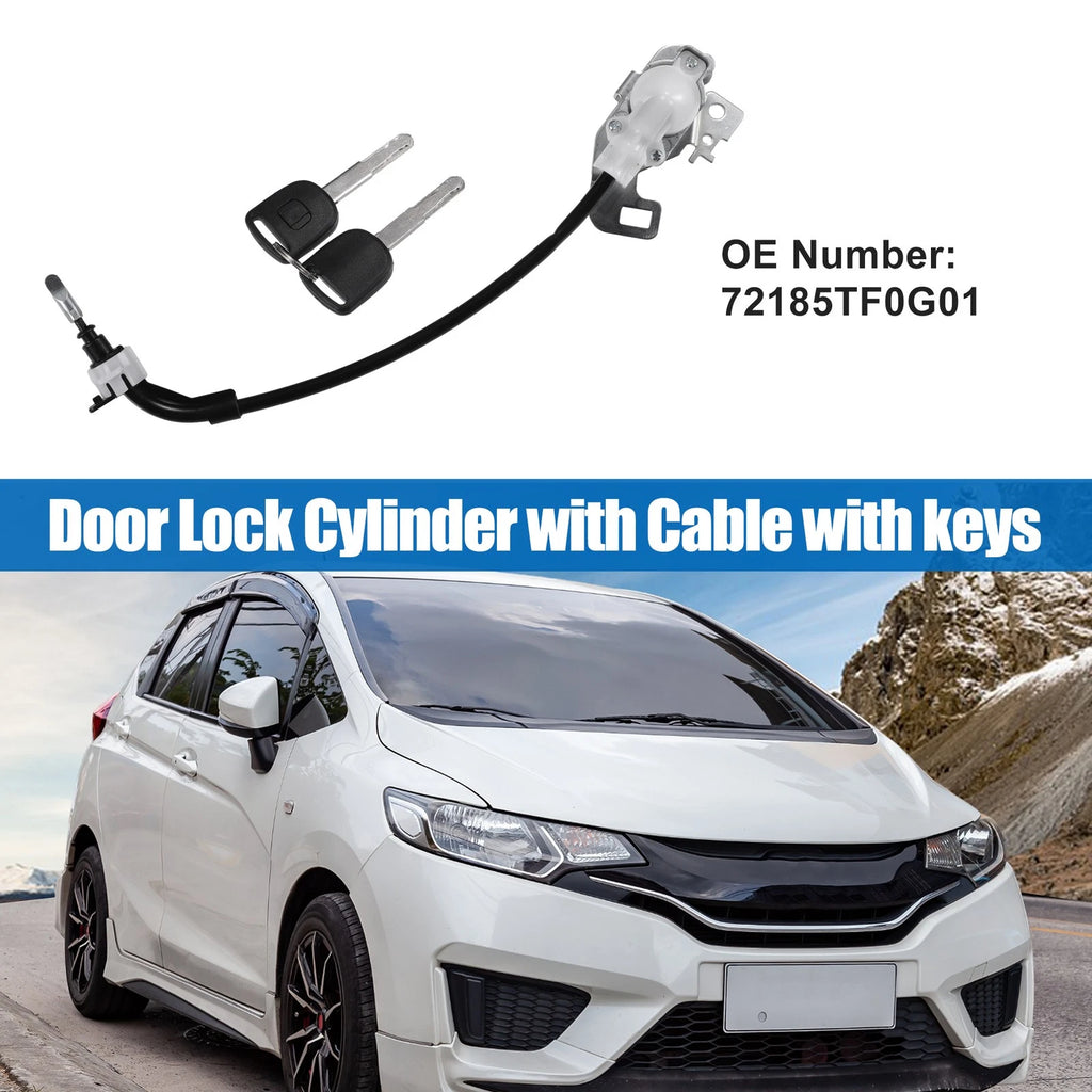 Set of 1 Car Door Lock Cylinder with Keys for Honda Fit (2009–2013) No.72185TF0G01
