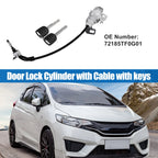 Set of 1 Car Door Lock Cylinder with Keys for Honda Fit (2009–2013) No.72185TF0G01