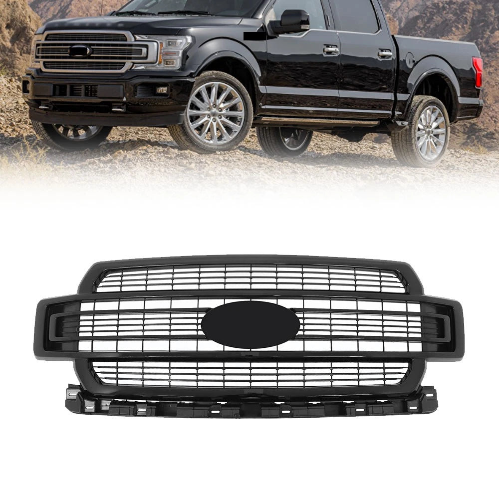 Gloss Black Front Bumper Grille for Ford F-150 (2018-2020)