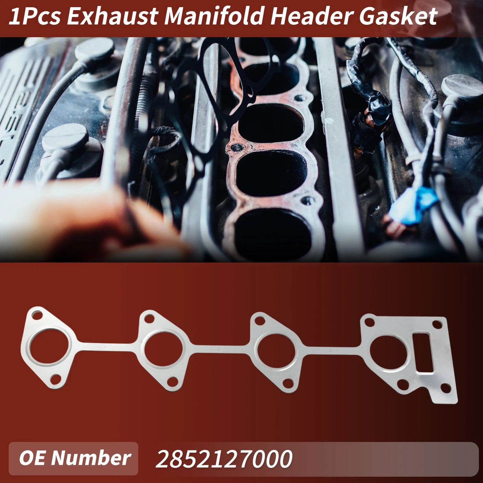 1 Pc Exhaust Manifold Header Gasket for Hyundai Santa Fe (2001–2006) No. 28521-27000