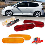 Set of 4 Amber Front and Red Rear Side Marker Lights for Honda Civic Si (2002–2005)