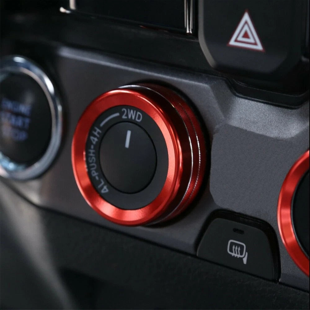 Set of 4 Air Conditioner Switch CD Button Knobs Trim for Toyota Tacoma (2016–2020)