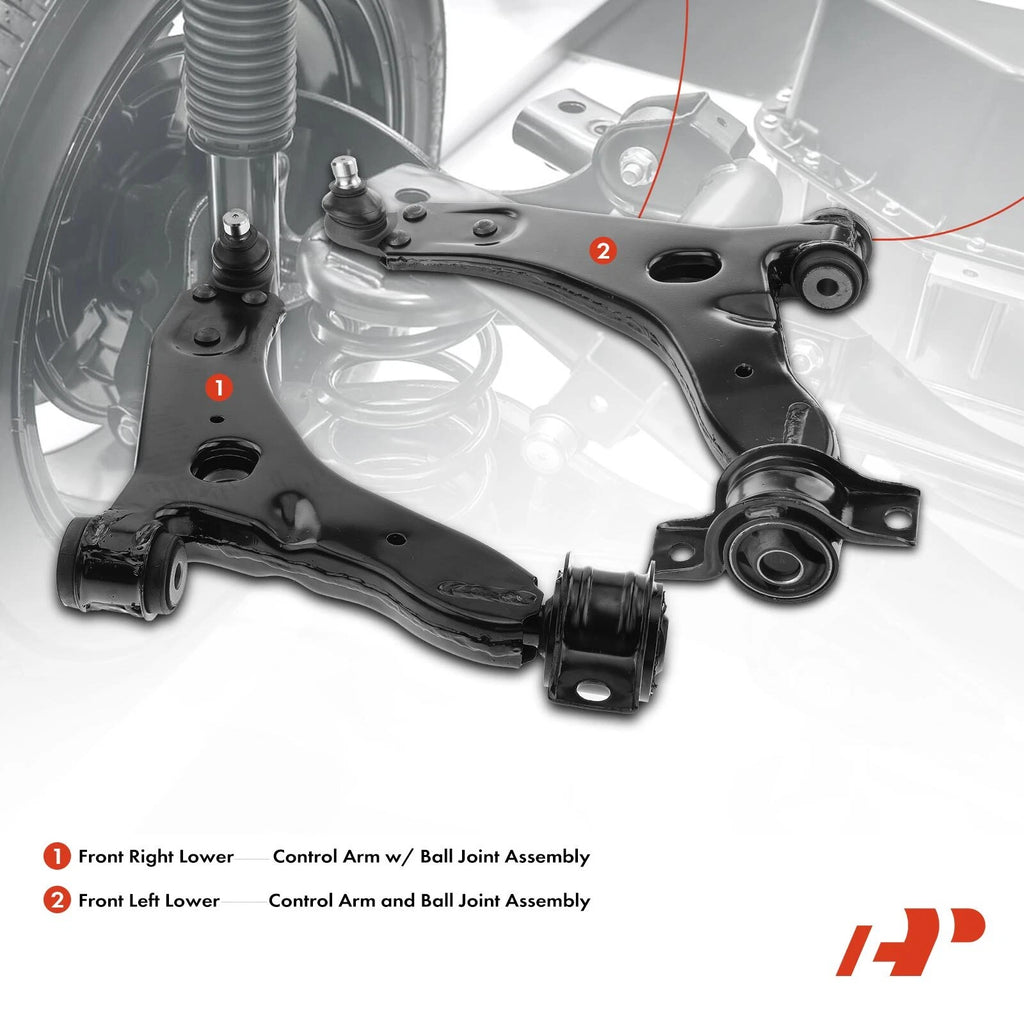 Set of 4 Wheel Bearing Control Arm Ball Joint Kit for Ford Focus (2004–2011)