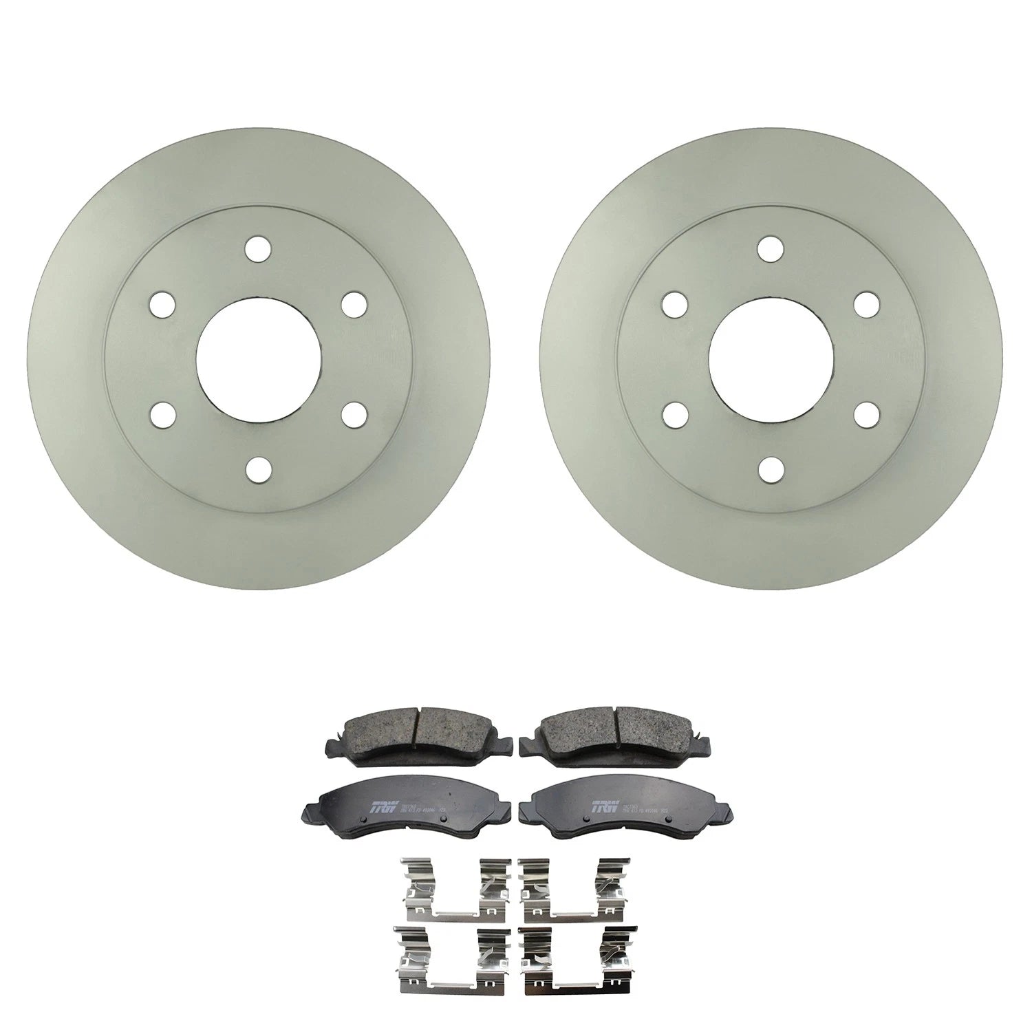 Set of 2 Bosch QuietCast Front Rotors & TRW Pro Ceramic Pads for Silverado