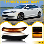 Set of 2 Smoked Lens Front Bumper Side Marker Lights for Chrysler 200 (2015–2017)
