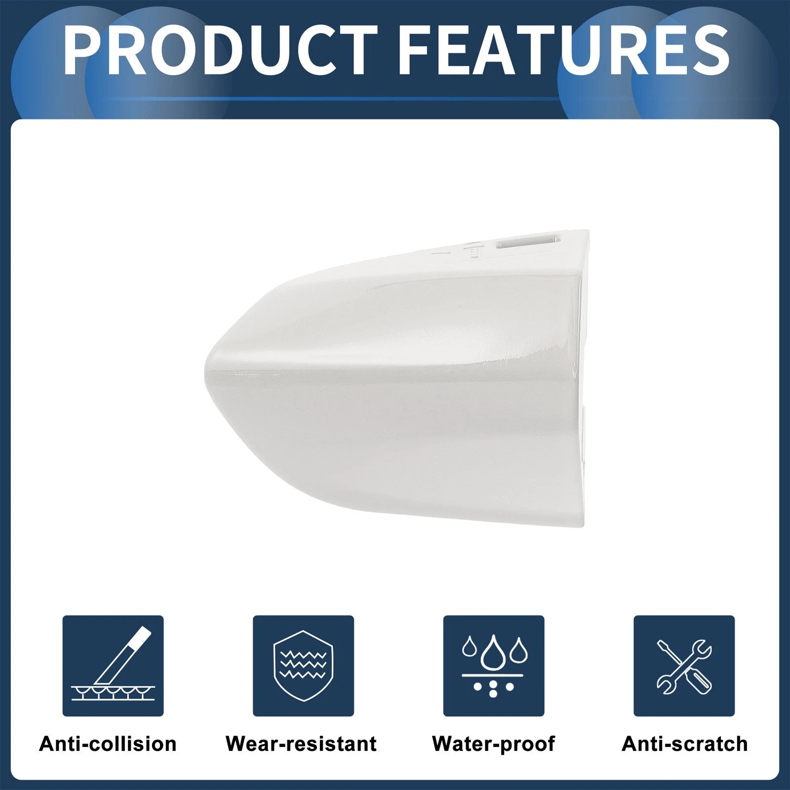 Door Handle Cover Front Left for Ford Mustang (2015–2020) ABS White