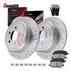 Set of 2 Rear Drilled Brake Rotors & Pads for Dodge Nitro Jeep Liberty (2008–2012)