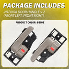 2X Interior Front Left Right Door Handle Trims for Toyota Tundra (2000–2006) Beige EXV