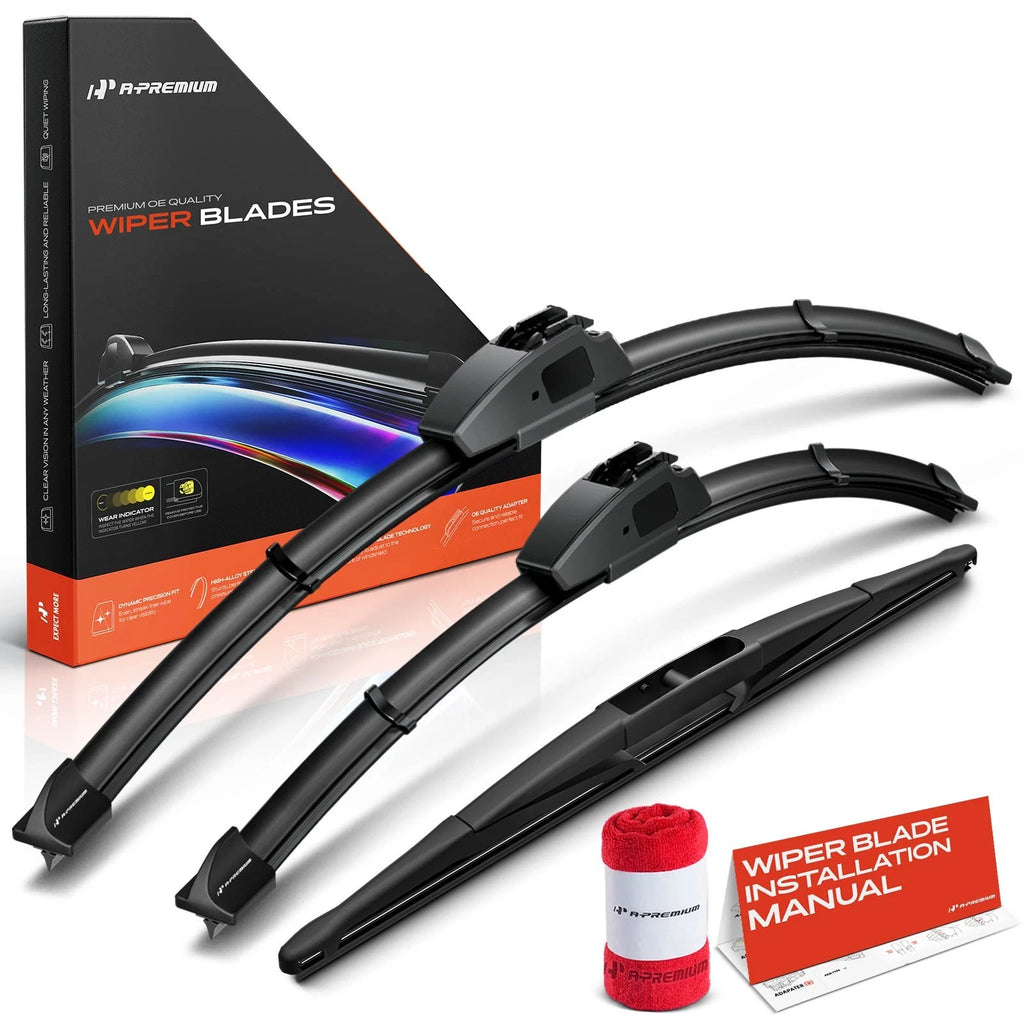 Set of 3 Windshield Wiper Blades for Subaru Impreza (2008–2011)
