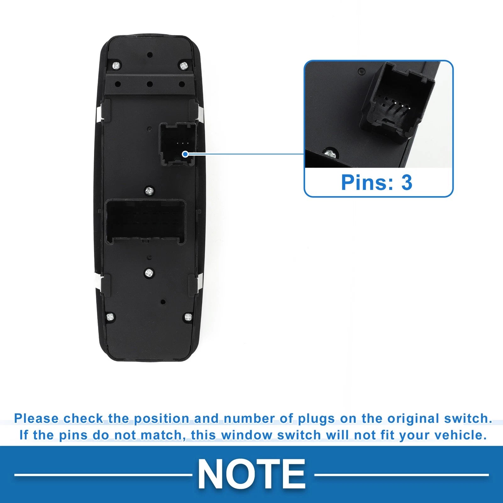 2 Power Window Switch No. 4602535AH for Dodge Grand Caravan (2008–2020)