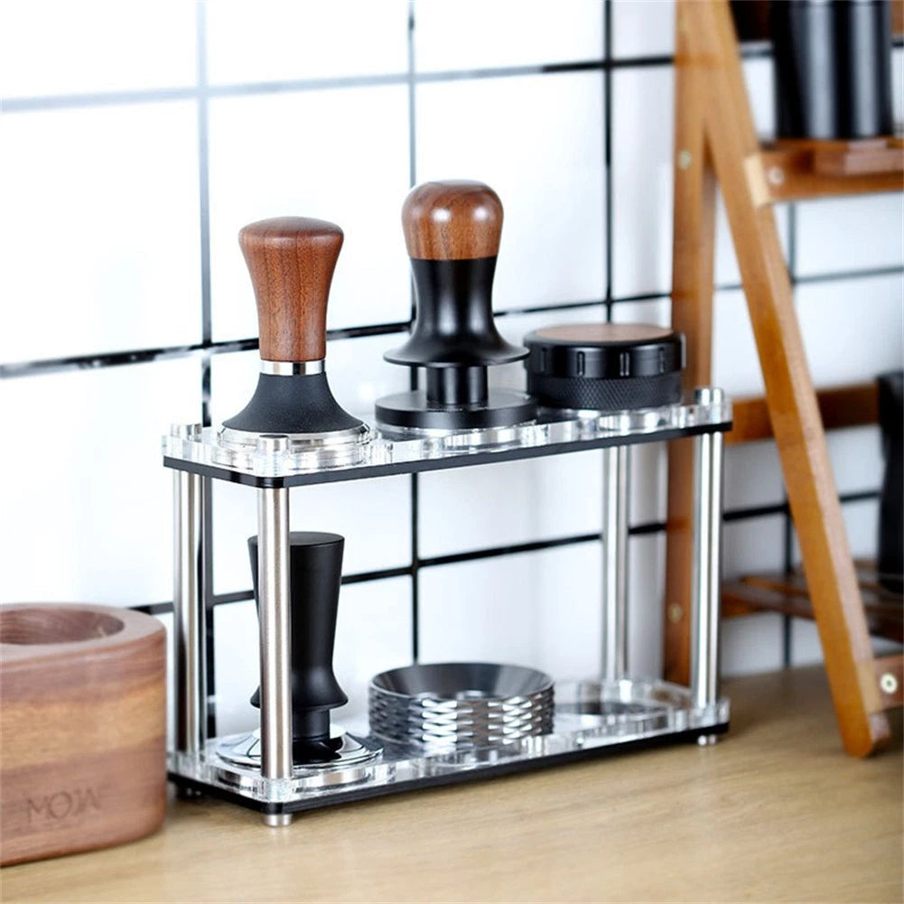 2 Layer Coffee Tools Organizer Stand for Home Baristas and Cafe Use