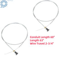 2 Pack Push Pull Choke Cable for Universal Applications (63" Inner)