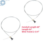 2 Pack Push Pull Choke Cable for Universal Applications (63" Inner)
