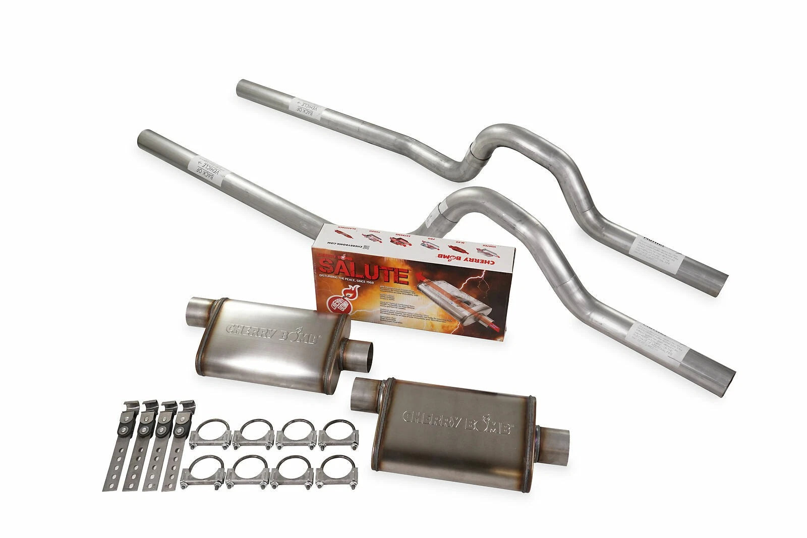 Dual Exhaust Kit 2.5" for Ford F-Series (1962–1966) Cherry Bomb Salute Rear Exit