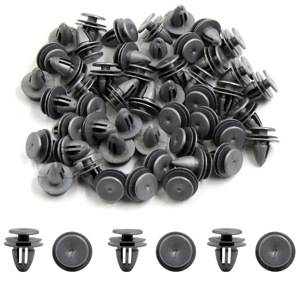 50 x Gray Plastic Car Rivets Bumper Retainer Clips 9mm for Honda