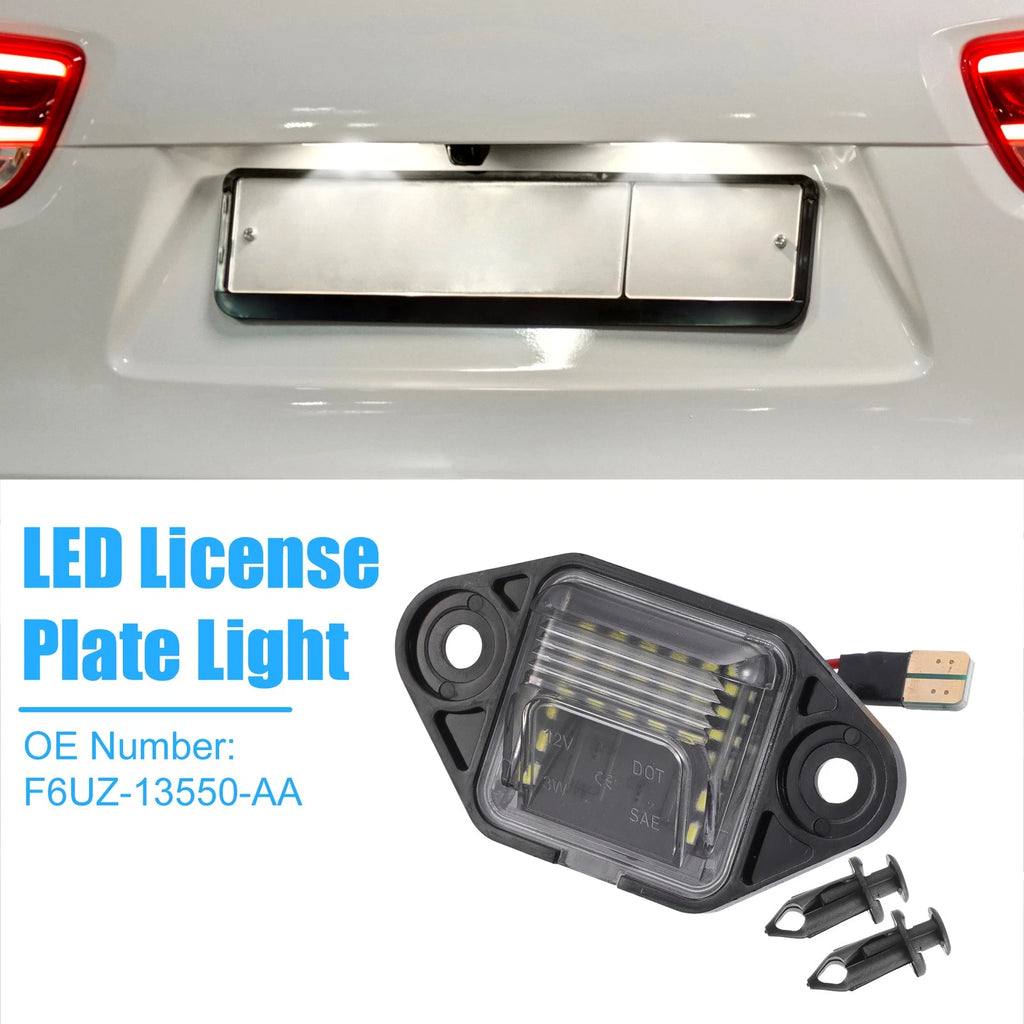 2X 6500K White LED License Plate Light F6UZ-13550-AA for Ford E-150 E-250 (2003–2014)