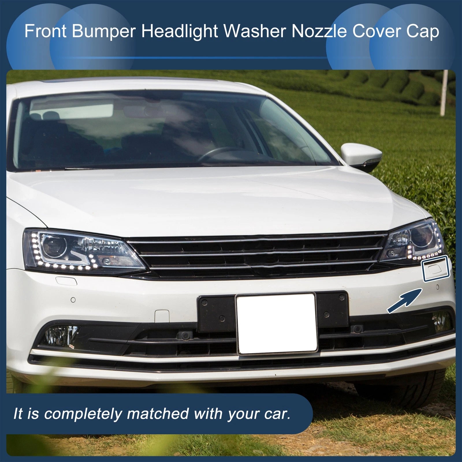 Front Left Washer Nozzle Cover Cap for Volkswagen Jetta A6 (2011–2014) Brown