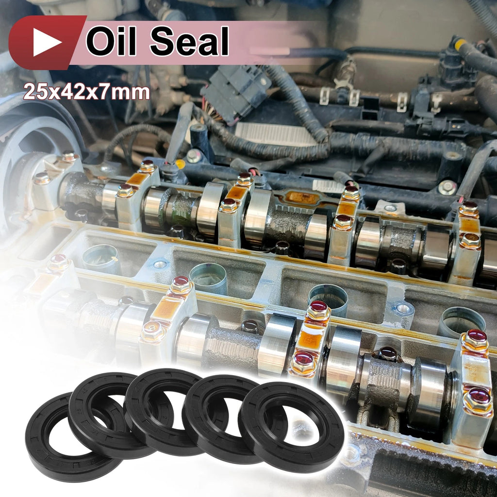 Set of 5 Rotary Shaft Oil Seals for Various Models (25x42x7mm)