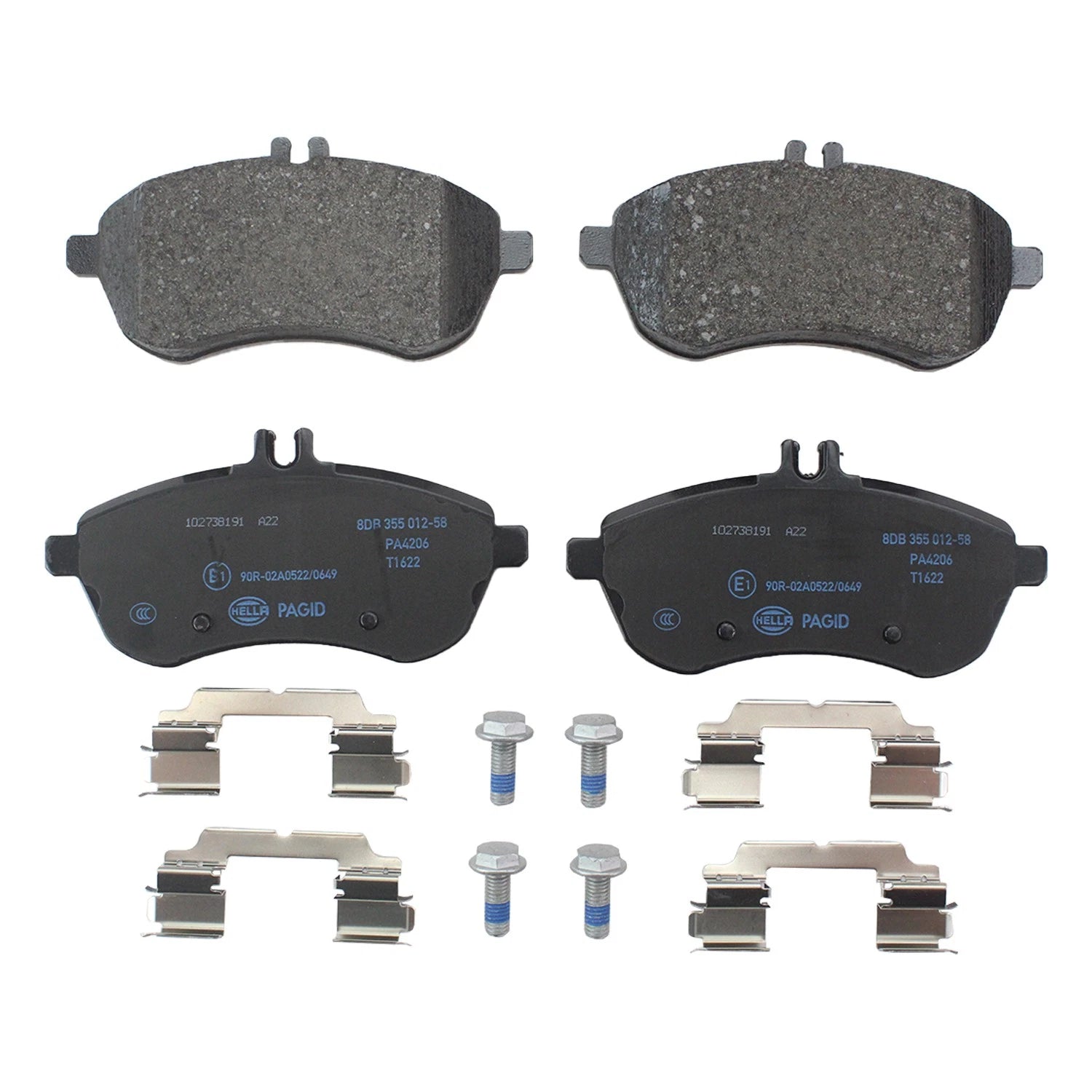 Set of 4 Low-Met Disc Brake Pads for Mercedes R172 W204 (2011–2015)