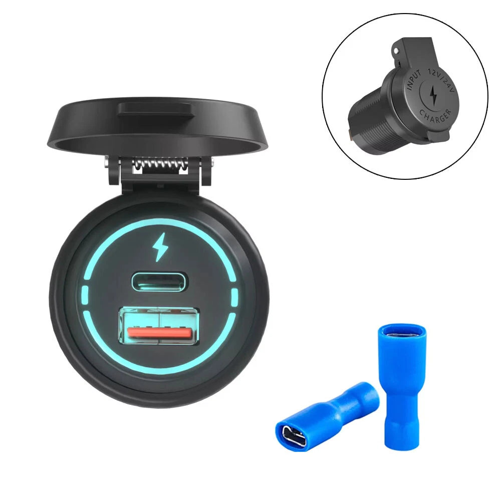 QC3.0 PD Type C USB Car Fast Charger for Universal Vehicles (2016–2023)