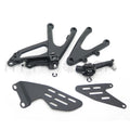 Set of 2 Black Front Rider Foot Pegs Bracket Kit for Yamaha YZF R1 (2007–2008)