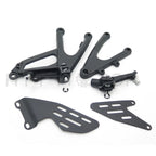 Set of 2 Black Front Rider Foot Pegs Bracket Kit for Yamaha YZF R1 (2007–2008)