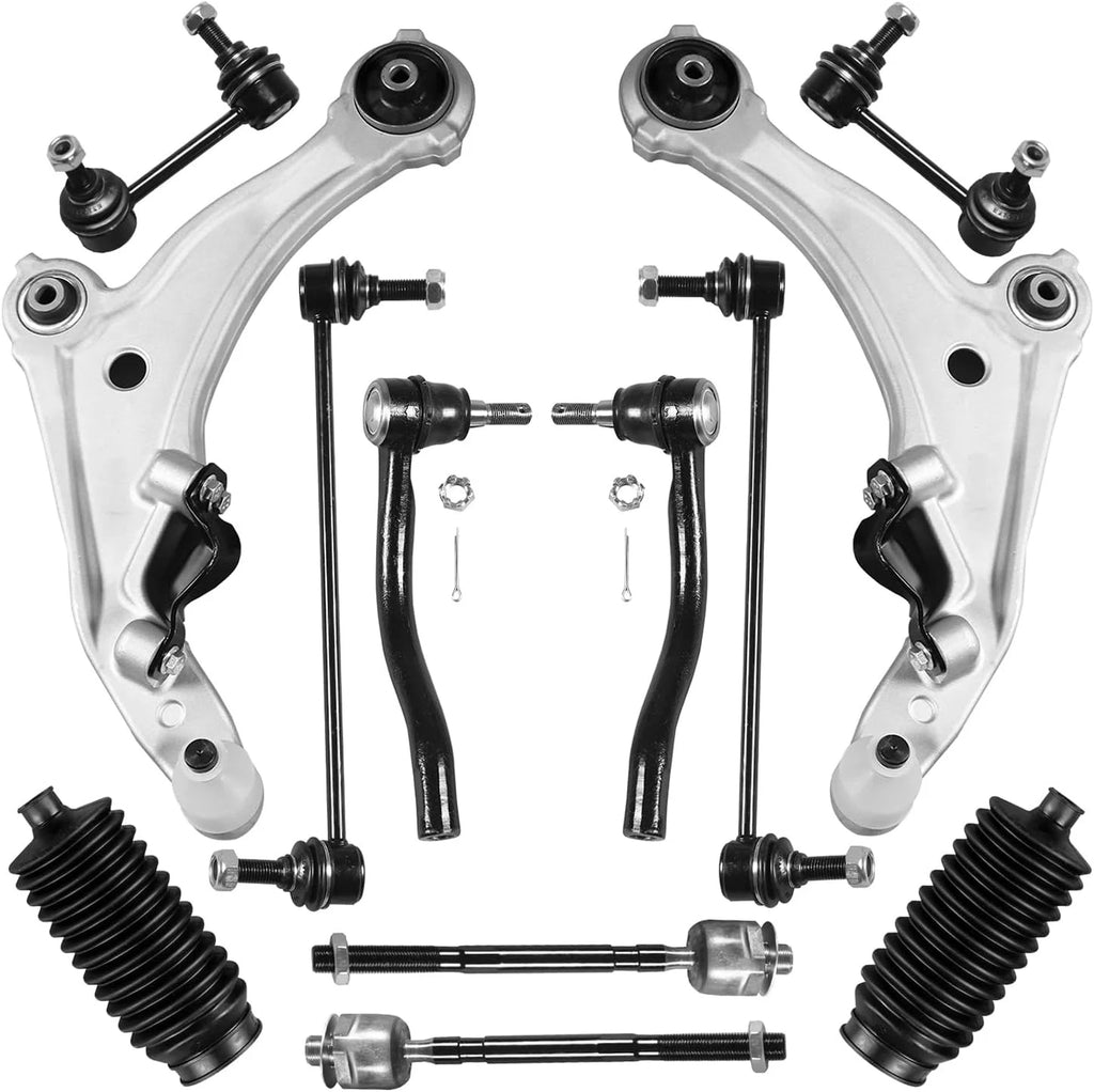12pc Front Lower Control Arm Tie Rod Sway Bar Kit for Nissan Maxima (2009–2014)