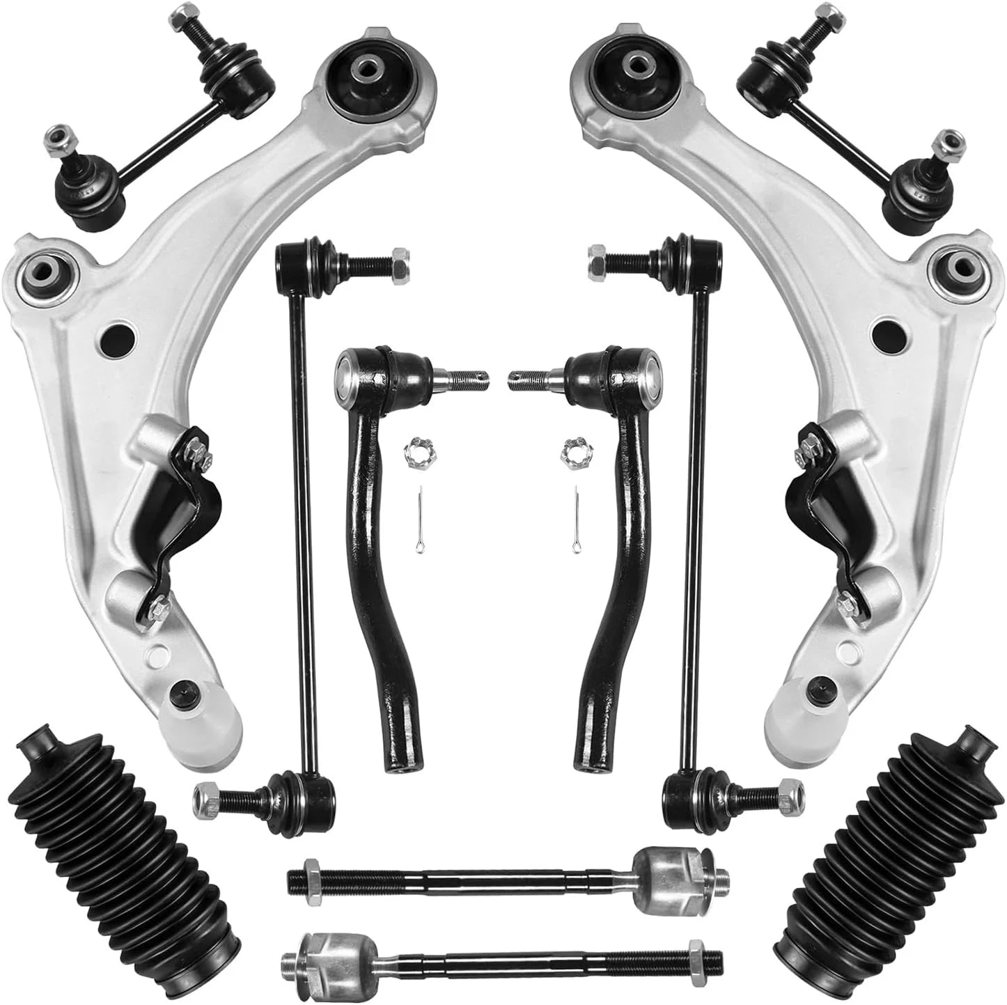 12pc Front Lower Control Arm Tie Rod Sway Bar Kit for Nissan Maxima (2009–2014)