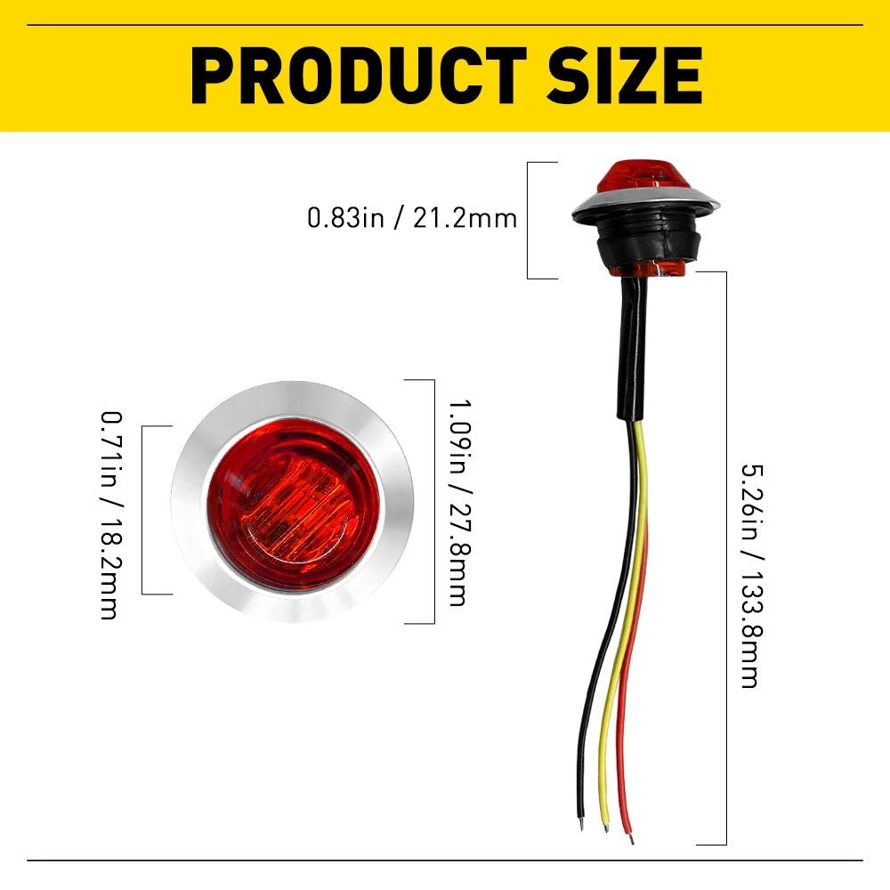 20X 3/4 Inch Red LED Lights for Universal Tail Signal Brake Lamps
