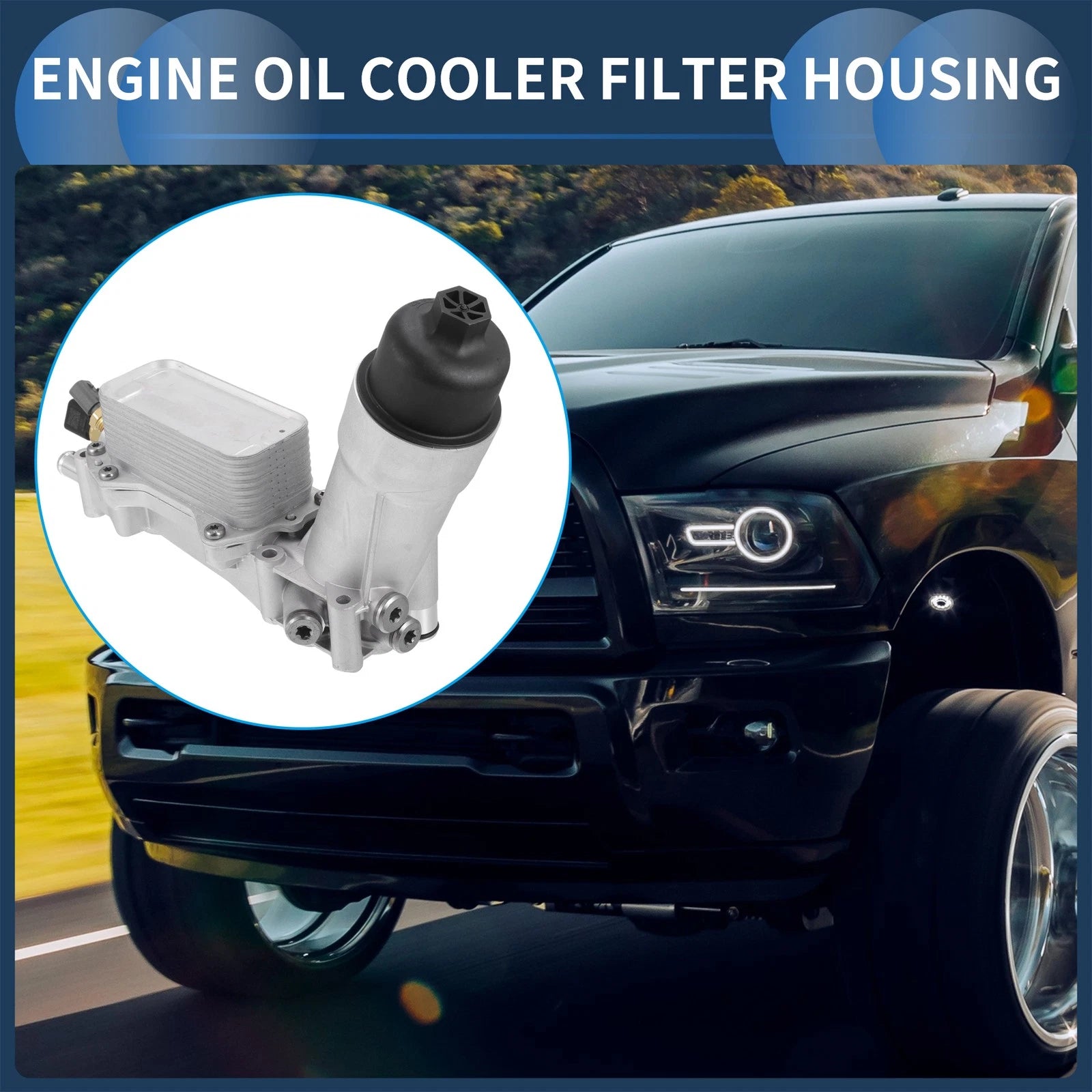 Engine Oil Cooler Filter Housing Set with Gaskets for Chrysler 200 (2011–2014) No. 68105583AF