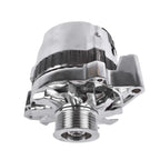 Chrome CS130 Alternator w/ Serpentine Pulley for Chevy Small Block V8