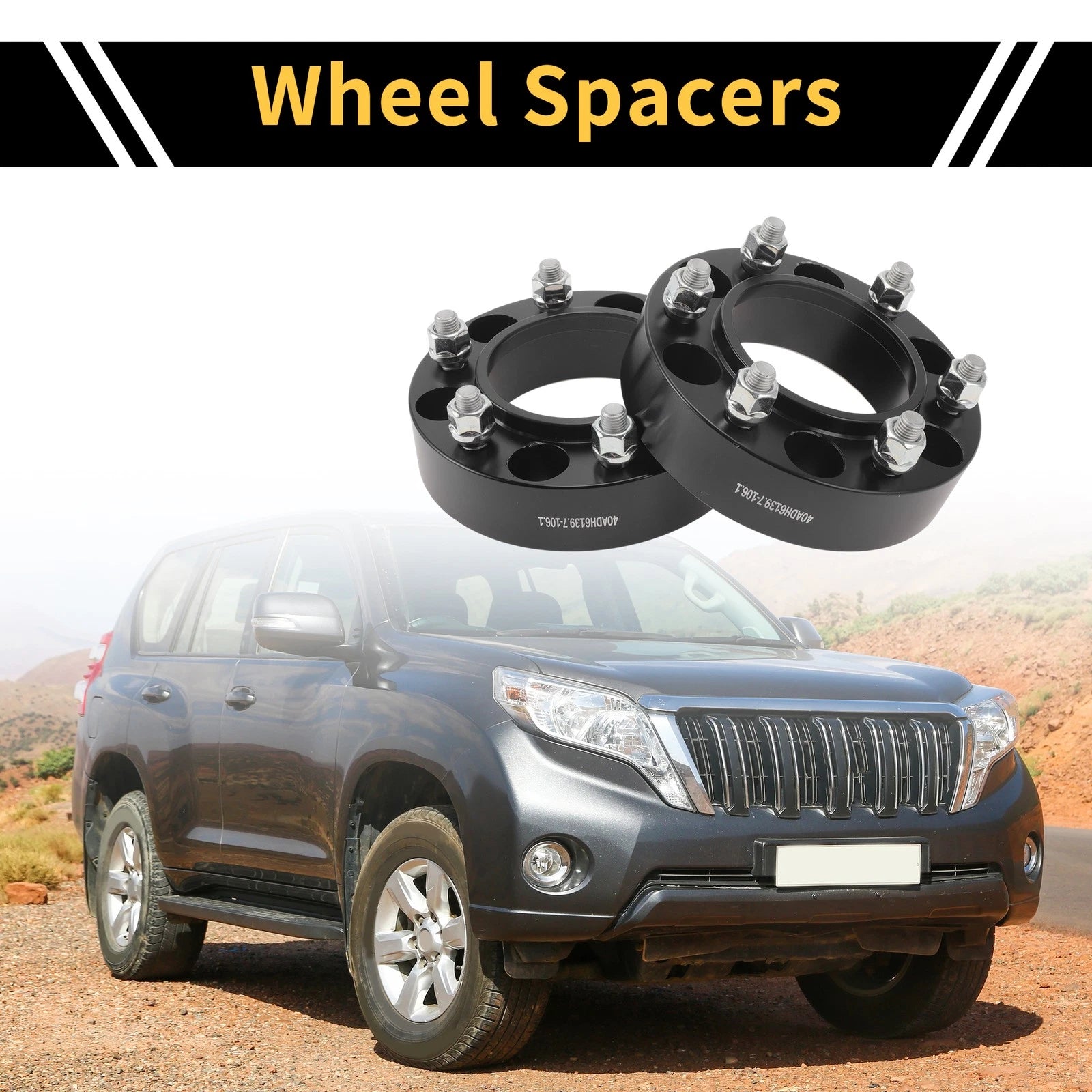 2Pcs Wheel Spacers 6x139.7mm M12x1.5 for Toyota Land Cruiser (1980–1997)
