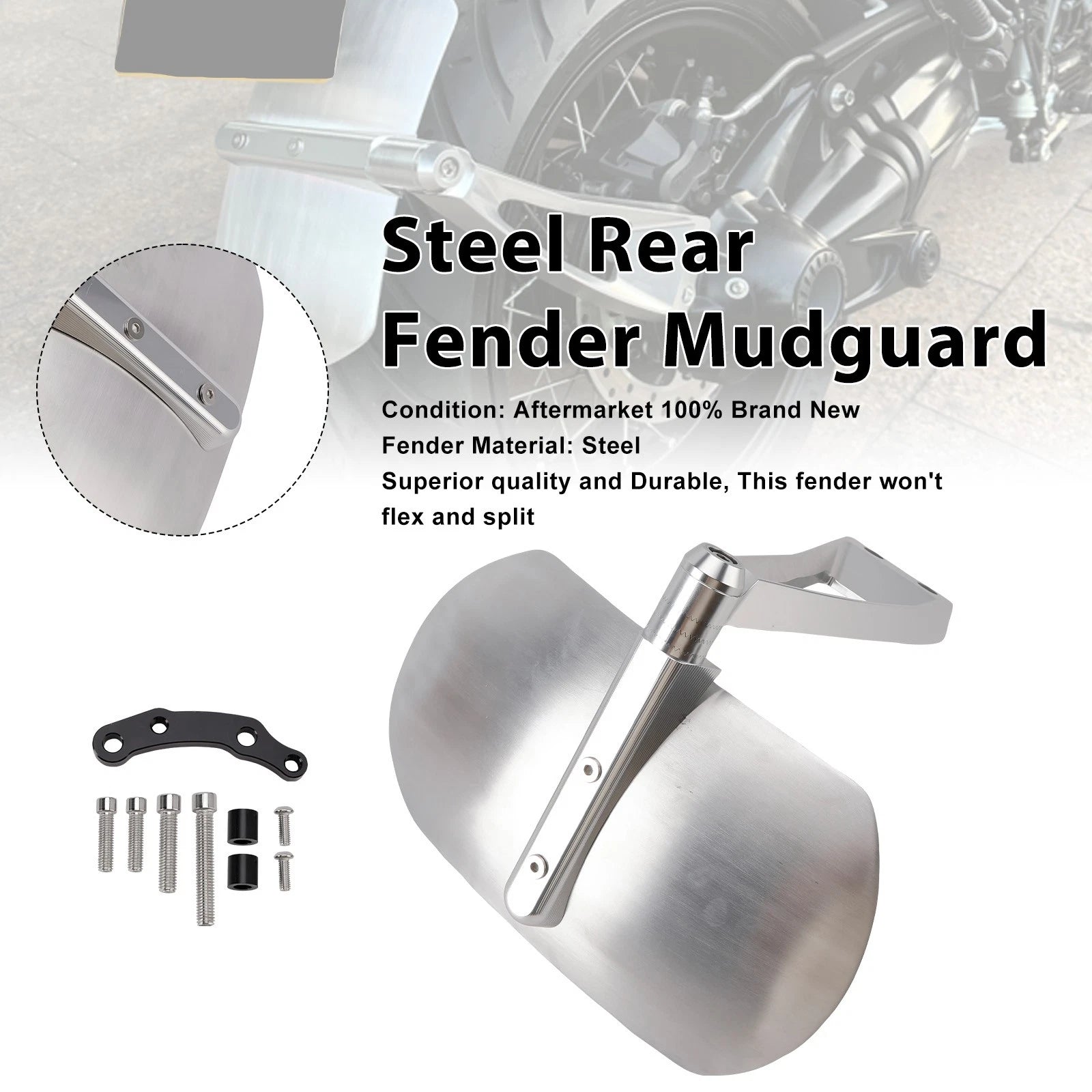 Steel Rear Fender Mudguard for BMW R12 R12S R nineT Scrambler (2014–2023)