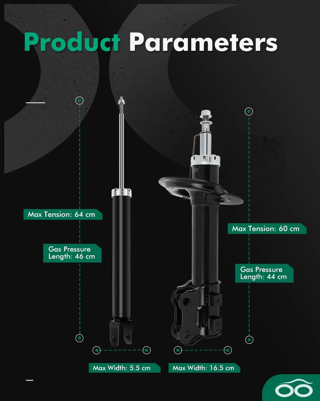 Set of 4 Struts Shocks Absorbers for Hyundai Sonata (2011)
