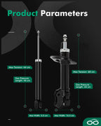 Set of 4 Struts Shocks Absorbers for Hyundai Sonata (2011)