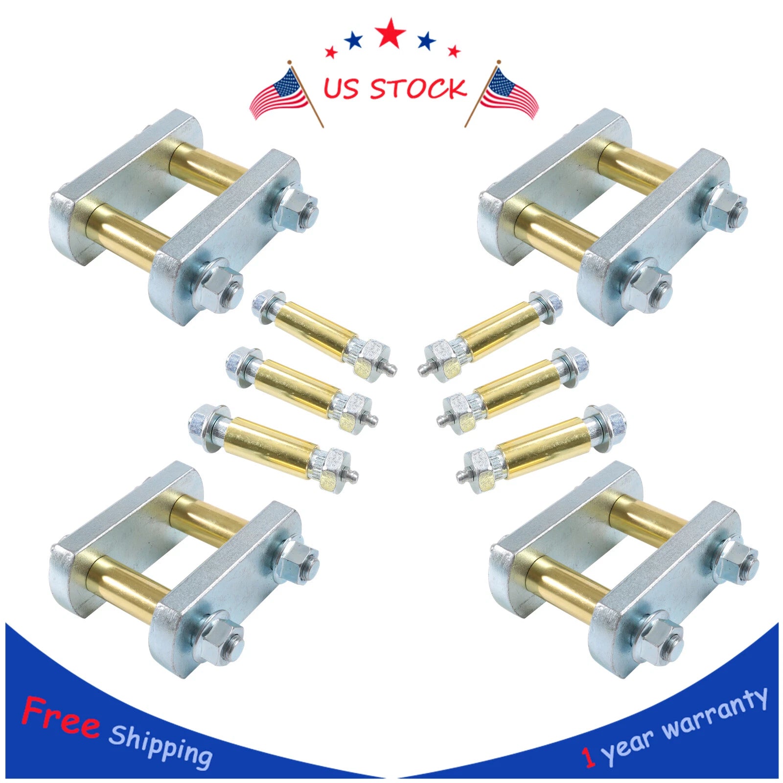 Heavy Duty Greasable Shackle Link Kit for Tandem Axle Trailer Truck