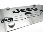 Brushed Stainless Steel License Plate Cover for Jeep with Script Logo (2007–2024)