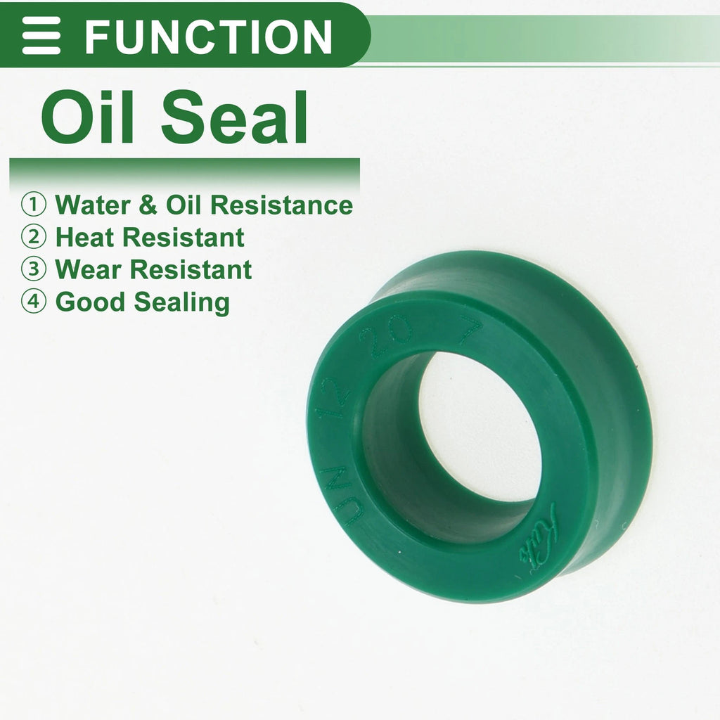 Set of 5 Oil Seal Rotary Shaft Seal 12x20x7mm High Pressure Green