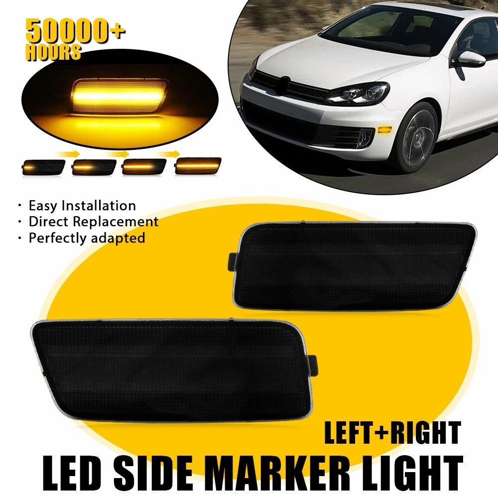 Pair Front Bumper Side Marker Light for VW MK6 Golf GTI (2010–2014)