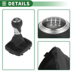 6 Speed Gear Shift Knob with Cover for Audi A3 8P (2003–2013) Matte Black
